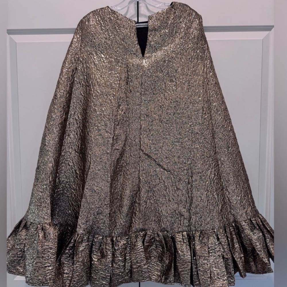 Mac Duggal Metallic Textured Dress- Gold - Picture 9 of 9